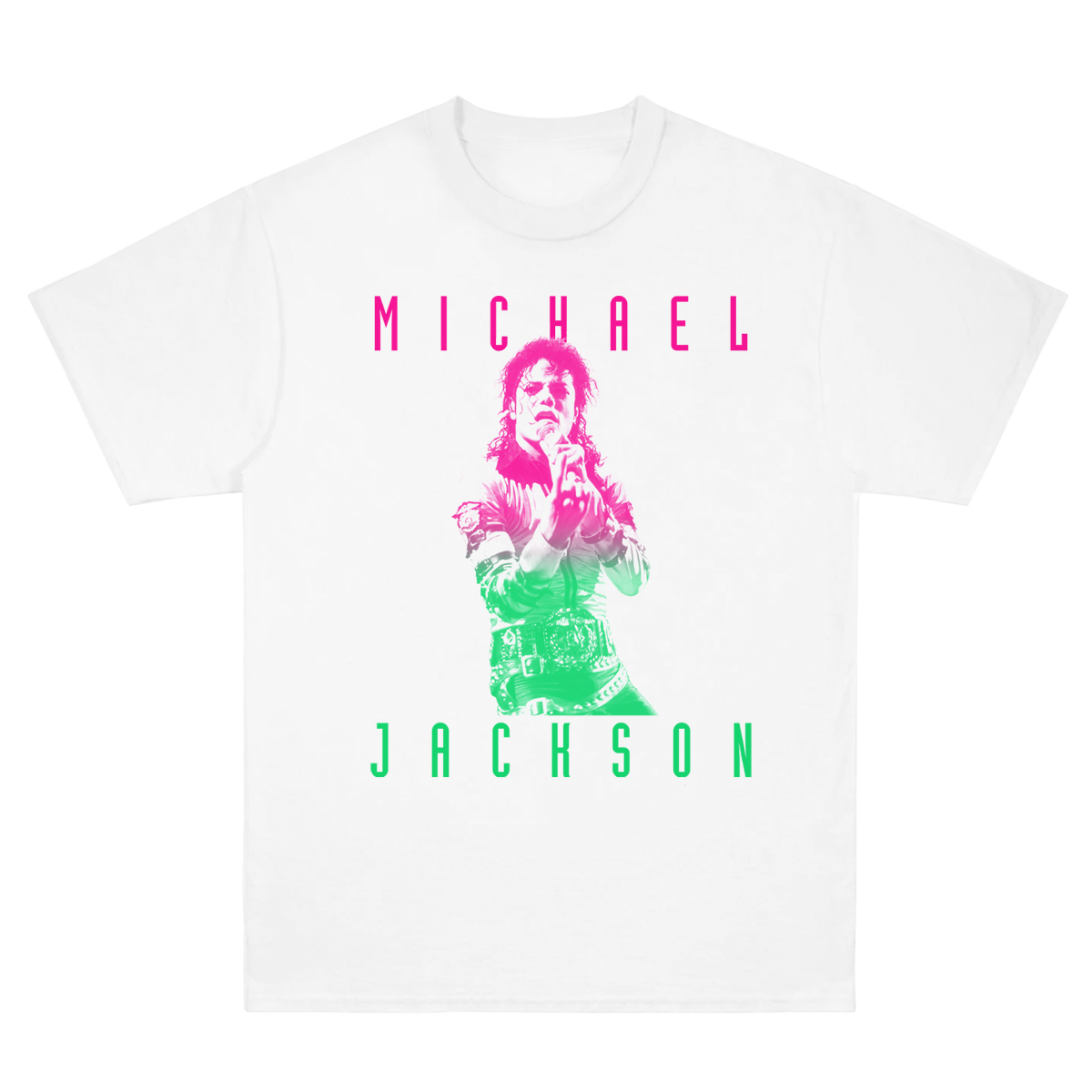 Michael Jackson Ombre Singing White T-Shirt