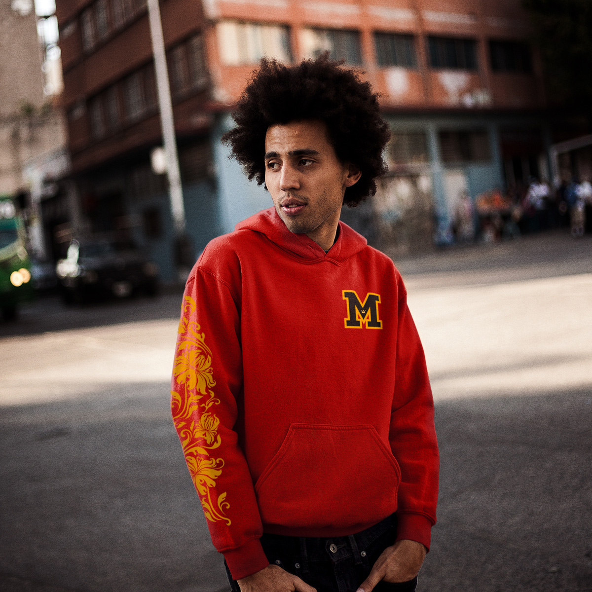 Michael Jackson Embroidered Red Hoodie